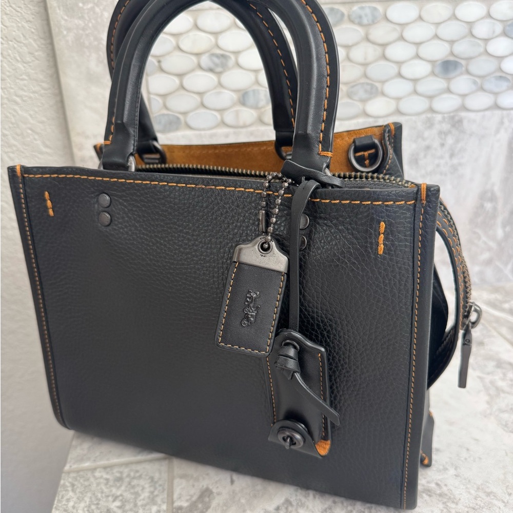 Coach 1945 Rouge 25 Bag with Orange Stitching